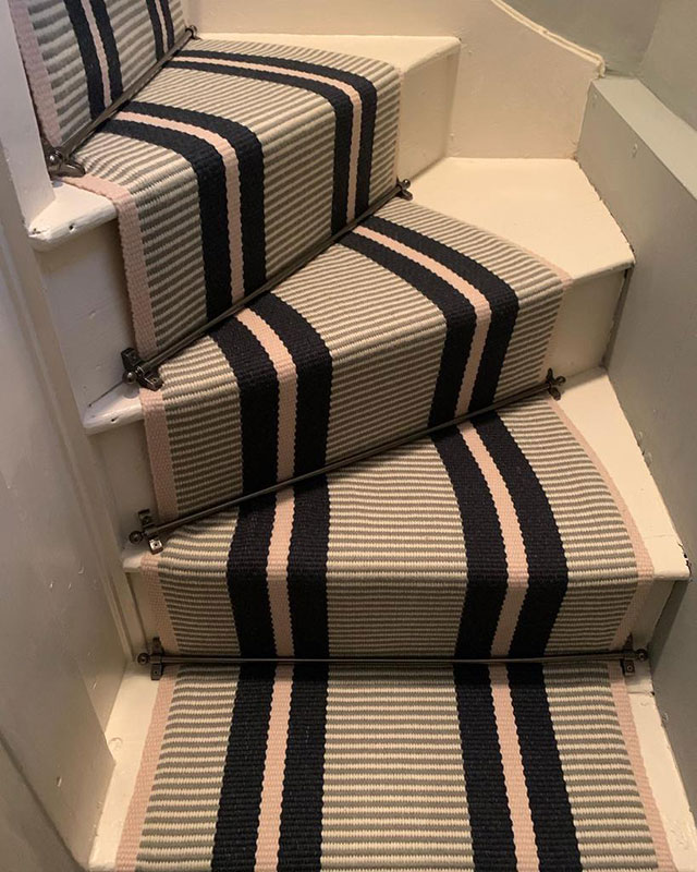 Stripes Transat Peacock PNT28 - with Pewter Stair Rods