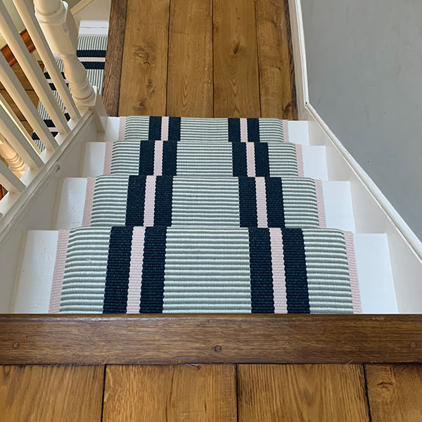 Stripes Transat Peacock PN28 - with Smoked oak planks on landing