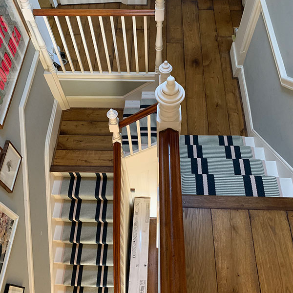 Stripes Transat Peacock PN28 - with smoked oak planks on landing