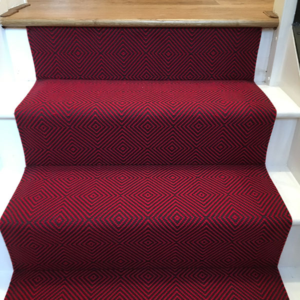 Large Diamond Flame Red - with smoked oak planks to landing